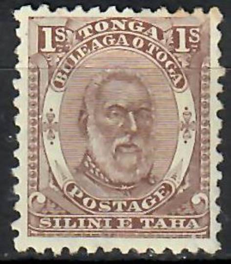 TONGA 1892 Geo 1st Definitive 1/- Brown. Lovely clean copy. Lightly hinged. - 70834 - LHM