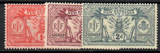 NEW HEBRIDES 1921 Definitives. Set of Set of 3. - 70839 - Mint