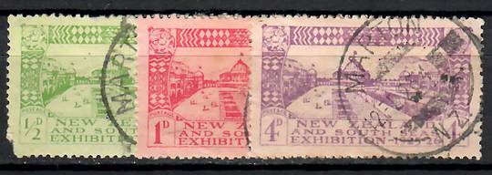 NEW ZEALAND 1925 Dunedin Exhibition. Set of 3. Postmark MARTON. - 70845 - Used