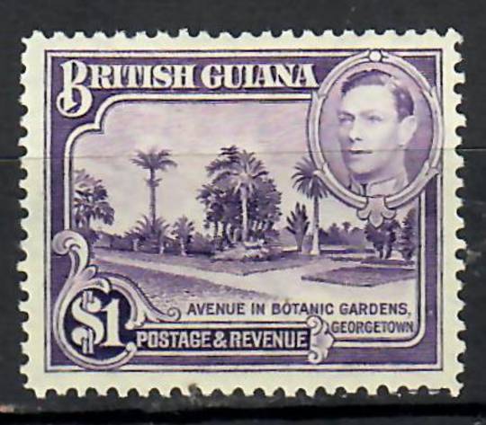 BRITISH GUIANA 1938 Geo 6th $1 Bright Violet. Hinge mark almost invisible. - 70849 - LHM