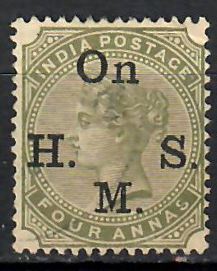 INDIA 1883 Victoria 1st Official 4a Olive-Green. - 70872 - Mint
