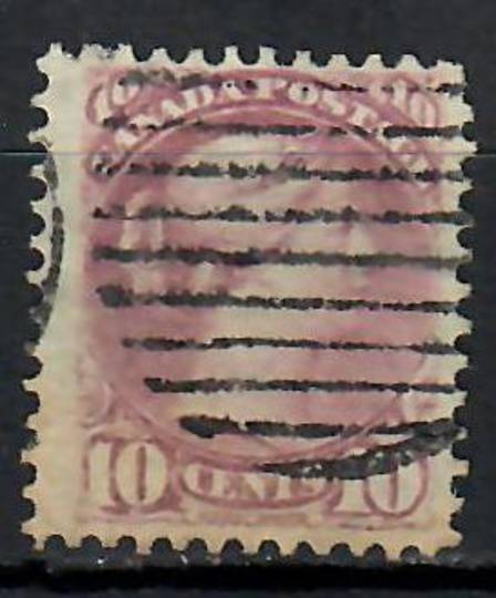 CANADA 1870 Definitive 10c Pale Lilac-Magenta. Postmark circular bars. Nice copy. Good perfs. - 70874 - Used