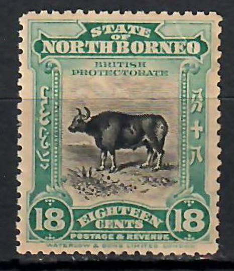NORTH BORNEO 1909 Definitive 18c Black and Blue-Green. - 70884 - UHM