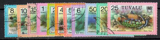 TUVALU 1979 Definitive set of 19. Fish. First series. - 70885 - VFU