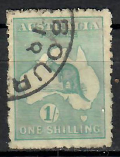 AUSTRALIA 1913 1/- Emerald. Wmk W2. Nice cds. Clean Usual rough perfs. Very acceptable copy. - 70890 - UHM