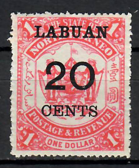 LABUAN 1895 Surcharge 20c on $1 Scarlet. - 70892 - UHM