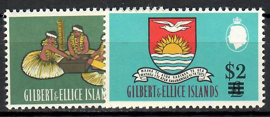 GILBERT & ELLICE ISLANDS 1968 Decimal overprints. The two highest values 10/- and £1. - 70911 - UHM