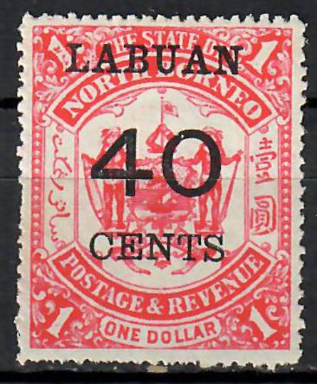 LABUAN 1895 Surcharge 40c on $1 Scarlet. - 70913 - UHM