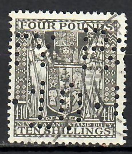 NEW ZEALAND 1931 Arms Fiscal Usage £4.10.0 punched. - 70921 - LHM