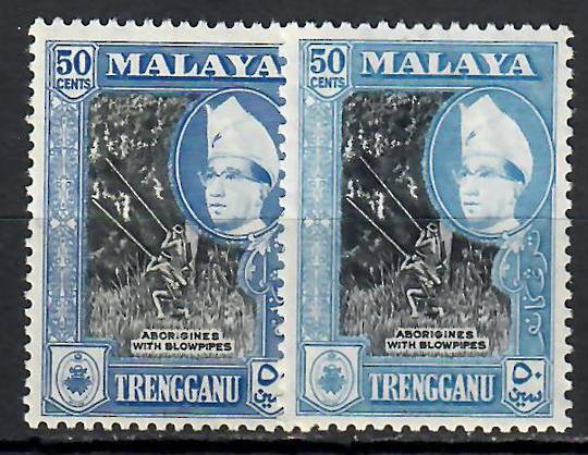 TRENGGANU 1957 Definitive 50c Black and Blue and 50c Black and Ultramarine. - 70932 - Mint