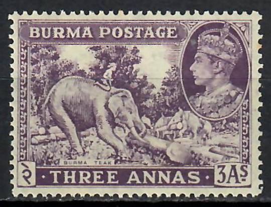 BURMA 1938 Geo 6th Definitive 3 a Dull Violet. - 70947 - Mint