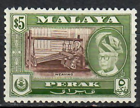 PERAK 1957 Definitive $5 Brown and Bronze-Green. Perf 13x12½. - 70948 - UHM