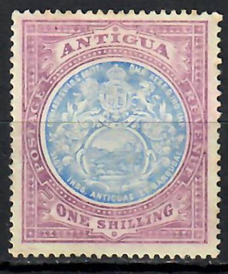 ANTIGUA 1908 Definitive 1/- Blue and Dull Purple.  Wmk Crown CA. - 70954 - MNG