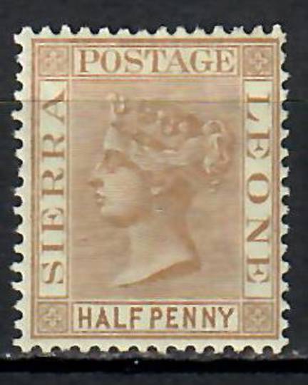SIERRA LEONE 1883 Definitive ½d Brown. Wmk Crown CA. Very fine copy. Light hinging. No toning. Crisp and clean. - 70964 - LHM