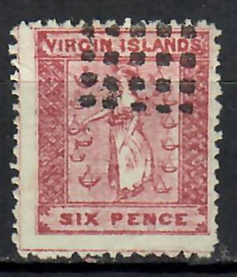 BRITISH VIRGIN ISLANDS 1866 Definitive 6d Rose. No Watermark. Perf 12. - 70966 - VFU