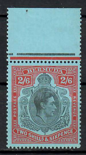 BERMUDA 1938 Geo 6th Definitive 2/6d Black and Orange-Red on pale blue. - 70972 - UHM