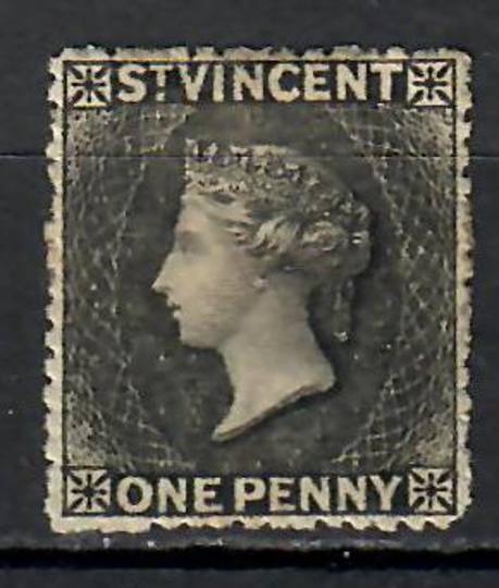 ST VINCENT 1871 Victoria 1st Definitive 1d Black. Watermark Small Star. Rough Perf 14-16. - 70978 - Mint