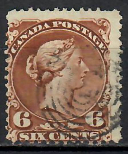 CANADA 1868 6c Yellow-Brown. Two missing teeth. - 70980 - VFU