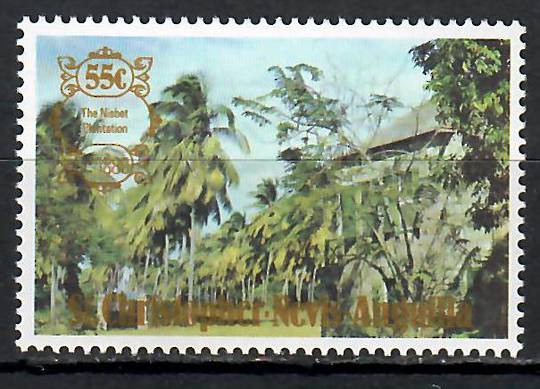 ST KITTS NEVIS ANGUILLA 1980 London '80 International Stamp Exhibition 55c Nisbet Plantation. Watermark inverted. - 70985 - UHM