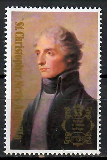 ST KITTS NEVIS ANGUILLA 1980 London '80 International Stamp Exhibition $3 Nelson Fugert. Watermark inverted. - 70988 - UHM