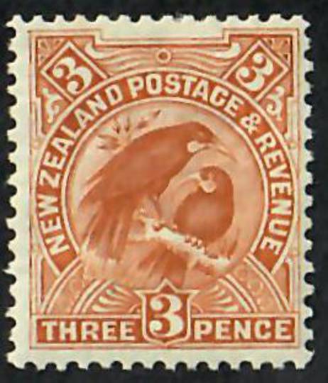 NEW ZEALAND 1898 Pictorial 3d Huias Reduced. - 71 - Mint