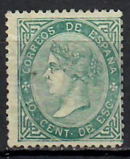 SPAIN 1867 Definitive 10c Deep Green. An unfortunate pinhole. Priced to sell. - 71010 - MNG