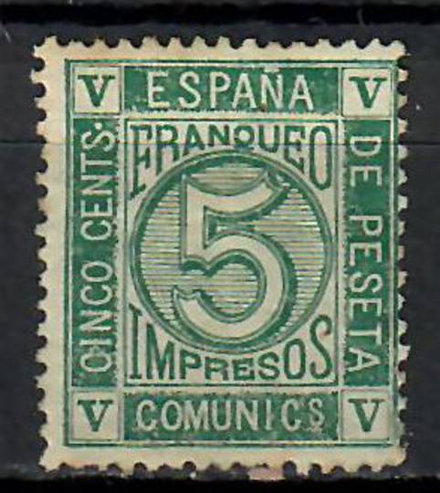 SPAIN 1872 Definitive  5c Green. Nice copy with hinge remains and original gum. - 71014 - Mint