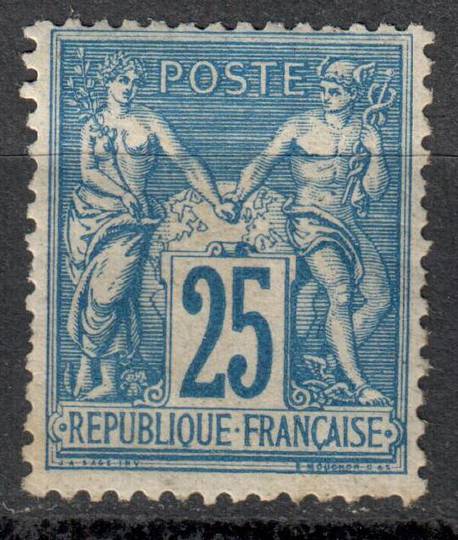 FRANCE 1876 25c Blue. Lovely copy. - 71067 - UHM