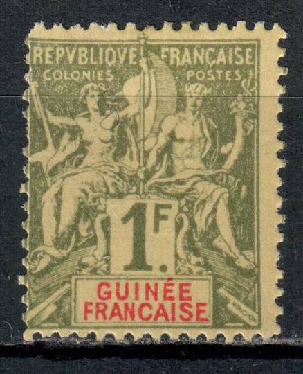 FRENCH GUINEA 1892 Definitive 1fr Olive-Green on pale yellow. - 71072 - LHM