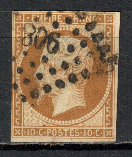 FRANCE 1860 Petit Chiffre 806. Chatenois on SG 50b 10c Die 2. Four margins. - 71077 - Postmark