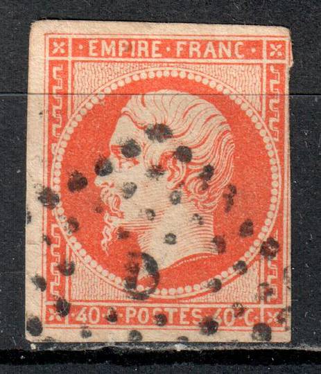 FRANCE 1857 Petit chiffre "D" Rue St Cecile on SG 65 4 margins. - 71080 - Postmark