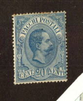 ITALY 1884 Parcel Post 20c Blue. Toning but not much. - 71107 - Mint