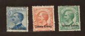 ERITREA 1908 Definitives. Set of 3. - 71108 - Mint