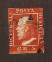 SICILY 1859 Definitive 5 grano Brick-Red. Two margins touching. - 71137 - FU