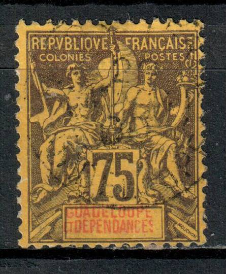 GUADELOUPE 1892 75c Brown on yellow. Very fine copy. - 71180 - VFU
