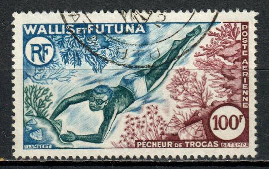 WALLIS and FUTUNA ISLANDS 1962 Marine Fauna 100fr Black Deep Bluish Green and Browm-Purple. - 71195 - VFU