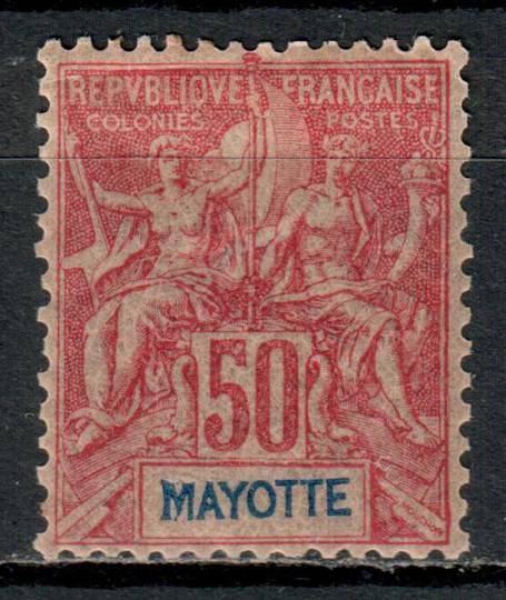 MAYOTTE 1892 Definitive 50c Carmine on rose.  As nice a copy as you will find with rich deep colouring. - 71208 - LHM