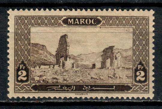 FRENCH MOROCCO 1917 2 fr Sepia. Well centred copy with good perfs. Some gum adhesion but still a nice stamp. - 71209 - Mint