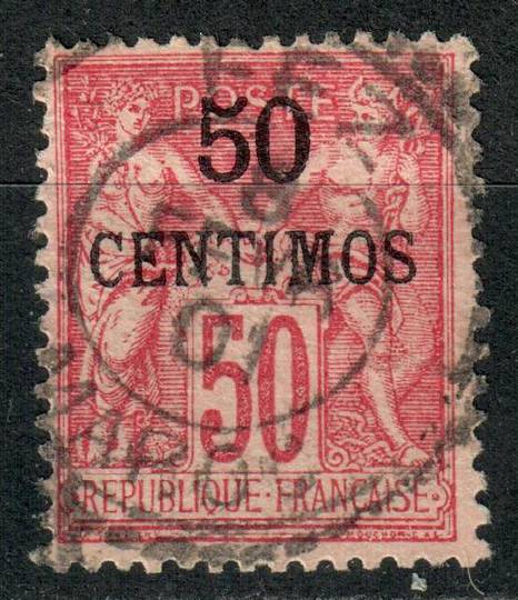 FRENCH Post Offices in MOROCCO 1891 Definitive 50c on 50c Carmine- Rose. Type b. Circular postmark FEZ MAROC 8/2/01. - 71217 - U