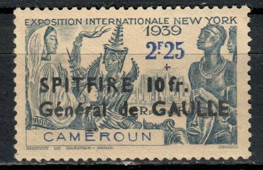 CAMEROUN 1941 Spitfire Fund 2f 25 on 10f. Expertised on the rear. Difficult stamp. - 71224 - MNG