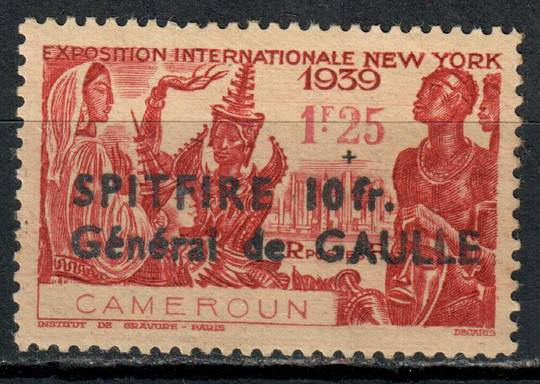 CAMEROUN 1941 Spitfire Fund 1f 25 on 10f. Expertised on the rear. Difficult stamp. - 71225 - MNG