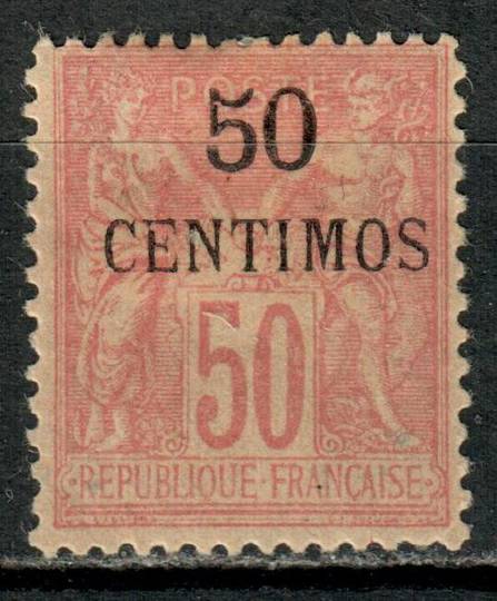 FRENCH Post Offices in MOROCCO 1891 Definitive 50c on 50c Rose. Fine copy with hinge remains - 71228 - Mint