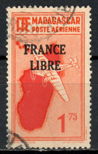 MADAGASCAR 1943 Free French Administration 1fr75c Scarlet and Orange. Well centred. - 71247 - FU
