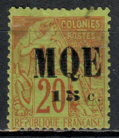 MARTINIQUE 1887 Surcharge on French Colonies 15c on 20 Red on green. - 71249 - VFU