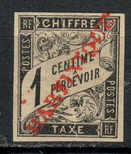 FRECH COLONIES 1884 Postage Due 1c Black clearly overprinted diagonally MARTINIQUE. Not listed Refer note in Stanley Gibbons aft