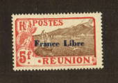 REUNION 1943 France Libre 5f Sepia and Rose. - 71271 - Mint