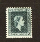 NEW ZEALAND 1953 Elizabeth 2nd Official 3/- Grey. Centred north east - 71301 - Mint