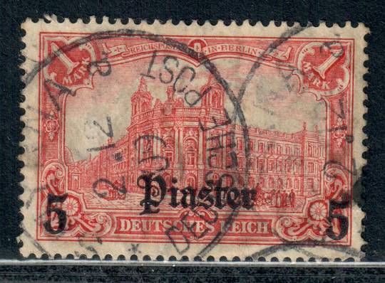 GERMAN Post Offices in LEVANT 5 pf on 1 mark. SMYRNA cancel  2/12/09. - 71351 - Used
