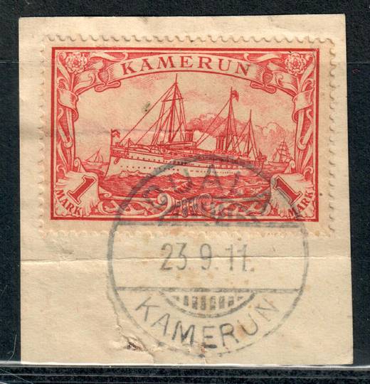 CAMEROUN 1900 Definitive 1 mark. No Watermark. Cancel from DUALA on piece dated 23/9/11.  Very nice copy - 71353 - VFU