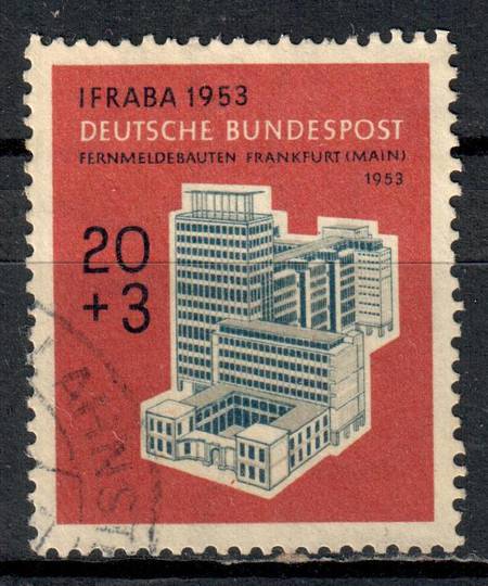 WEST GERMANY 1953 International Philatelic Exhibition Frankfurt. 20pf & 3pf Grey Indigo and Brown-Red. - 71363 - FU
